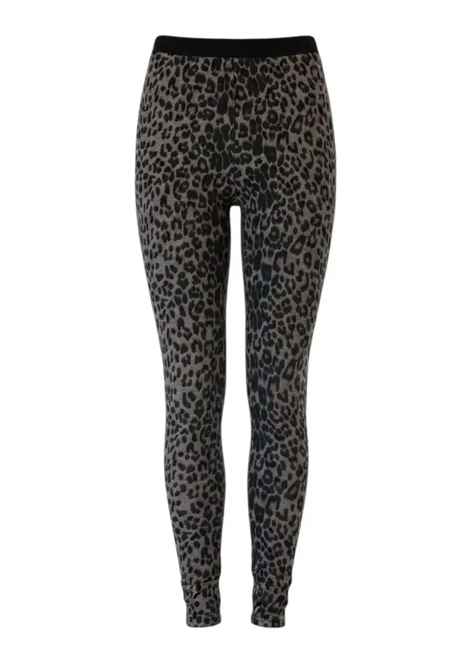 Boston Proper Gray & Black Leopard Print Leggings | Size S